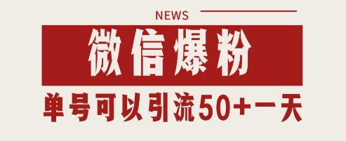 微信爆粉，私域暴力引流打法日引千粉 单号日进50+【揭秘】-泱泱学习社