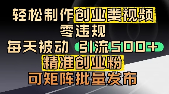 抖音引流创业粉，几分钟一个视频，非常暴力，小白直接可上手操作-泱泱学习社
