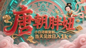 用AI克隆“唐朝胖妞”日更3条,平台疯狂推流,小白闭眼复制,当天见效,日入1k+-泱泱学习社