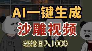 AI一键生成沙雕视频，一条视频千万播放，轻松日入1000-泱泱学习社