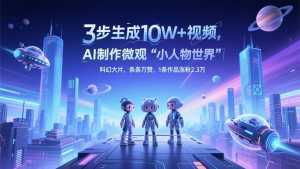 三步生成10W+视频，AI制作微观“小人物世界”科幻大片，条条万赞，1条作品涨粉2.3万-泱泱学习社