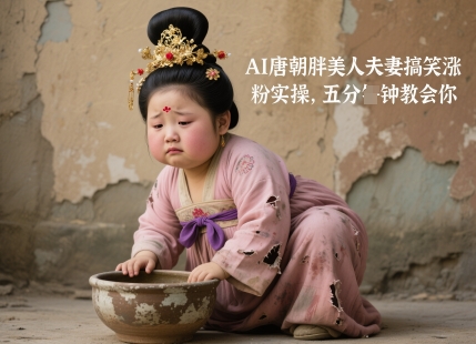 AI唐朝胖美人夫妻搞笑涨粉实操，五分钟教会你-泱泱学习社