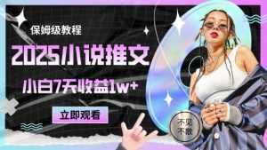 2025小说推文最新玩法，推文保姆级教程，小白7天收益1w+-泱泱学习社