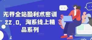 无界全站盈利术密训22.0，淘系线上精品系列-泱泱学习社