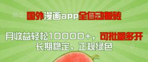 国外漫画app全自动搬砖项目，月收益轻松10000+，可批量多开！！！-泱泱学习社