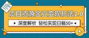 项目资源金豆变现玩法2.0，深度解析 轻松实现躺赚50+-泱泱学习社