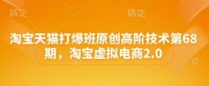 淘宝天猫打爆班原创高阶技术第68期,淘宝虚拟电商2.0-泱泱学习社