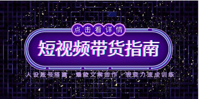 2025短视频带货指南，人设账号搭建，爆款文案创作，表现力速成训练-泱泱学习社
