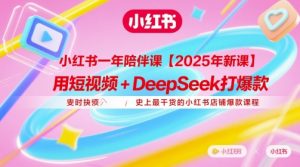 小红书一年陪伴课【2025年新课】，用短视频+deepSeek打爆款，史上最干货的小红书店铺爆款课程-泱泱学习社