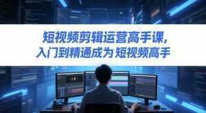 短视频剪辑运营高手课，入门到精通成为短视频高手-泱泱学习社