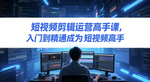短视频剪辑运营高手课，入门到精通成为短视频高手-泱泱学习社