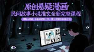 原创悬疑漫画民间故事小说推文全新完整课程， 搭配ai绘画，0基础轻松上手，撸分成和伙伴计划-泱泱学习社