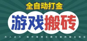 全自动游戏打金搬砖，不用守着照样日入1k，起号快收益快，火爆搬砖项目【揭秘】-泱泱学习社