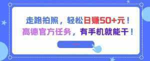 走路拍照，轻松日入50+!高德官方任务，有手机就能干-泱泱学习社