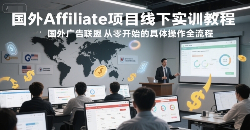 国外Affiliate项目线下实训教程，国外广告联盟从零开始的具体操作全流程-泱泱学习社