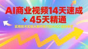 AI商业视频14天速成+45天精通实用技术实操，从制作技巧到AIGC视效专家-泱泱学习社