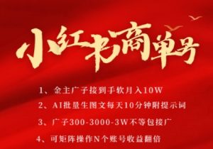 小红书商单号，AI轻松制作PLOG图文，商单接到手软3张-3k一条，每天轻松十分钟，矩阵n个账号，月入几个W-泱泱学习社