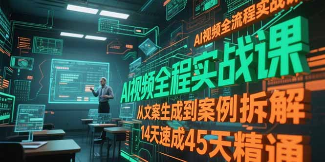 AI视频全流程实战课，从文案生成到案例拆解，14天速成45天精通-泱泱学习社