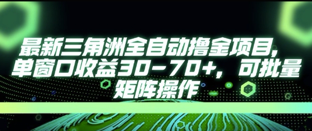 最新AI全自动游戏撸金项目，单窗口收益30-70+，可批量操作【揭秘】-泱泱学习社