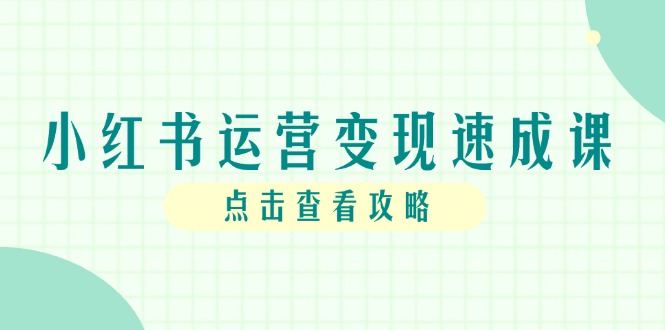 小红书运营变现速成课，账号搭建到暴力起号，个人IP全流程指南-泱泱学习社