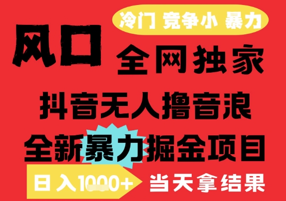 25年6月高爆抖音无人直播最新撸音浪掘金项目，解放双手小白可做，无脑日入1k+，门槛低【揭秘】-泱泱学习社