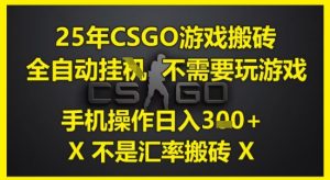 25年CSGO游戏搬砖，全自动运行，不需要玩游戏，手机操作日入3张(不是汇率搬砖)【揭秘】-泱泱学习社