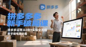 拼多多新手破局课，拼多多运营从0到1实操全流程，新手做电商必看-泱泱学习社