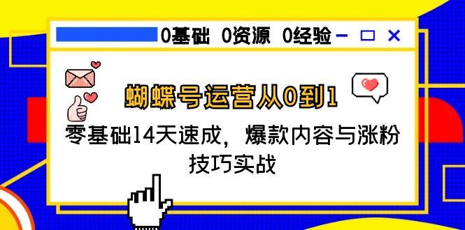 蝴蝶号运营从0到1，零基础14天速成，爆款内容与涨粉技巧实战-泱泱学习社