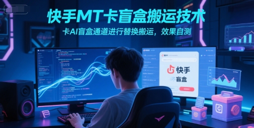 快手MT卡盲盒搬运技术，卡AI盲盒通道进行替换搬运，效果自测-泱泱学习社