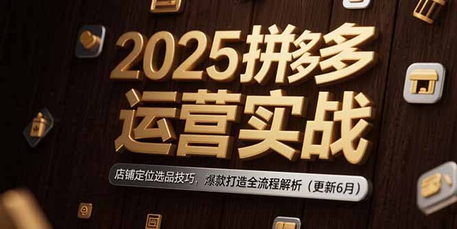 2025拼多多运营实战：店铺定位选品技巧，爆款打造全流程解析(更新6月-泱泱学习社