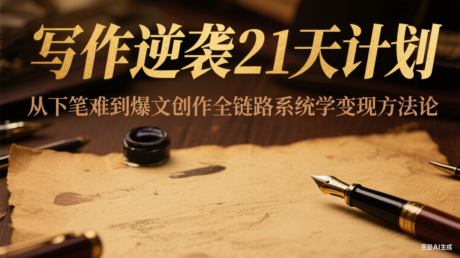 写作逆袭21天计划：从下笔难到爆文创作全链路系统学变现方法论-泱泱学习社