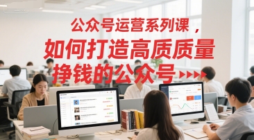 公众号运营系列课，如何打造高质量挣钱的公众号-泱泱学习社