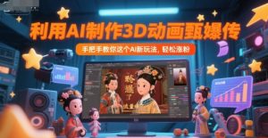 利用AI制作3D动画甄嬛传，流量爆了，手把手教你这个AI新玩法，轻松涨粉-泱泱学习社