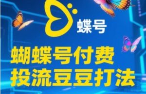 2025蝴蝶号付费投流豆豆打法，助新手快速掌握付费流量撬动自然流的核心玩法-泱泱学习社