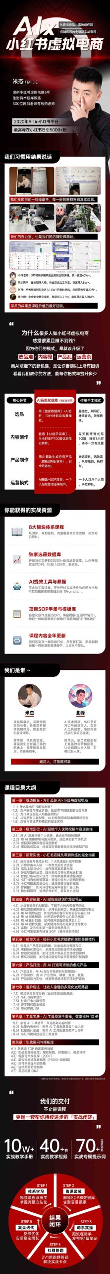 单号月收3w+，小红书低成本搞钱课《AI×小红书虚拟电商》全套-泱泱学习社