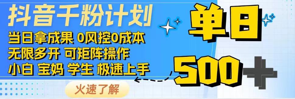 图片[1]-2025抖音千粉计划3.0版，无脑操作，快速涨粉，迅速变现-泱泱学习社