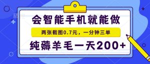 2025年零撸手机项目 二十秒一单 纯薅羊毛 一天200+做就有-泱泱学习社
