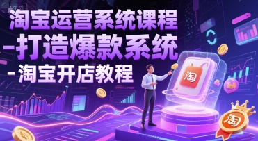 淘宝运营系统课程-打造爆款系统-淘宝开店教程-泱泱学习社
