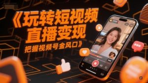 玩转短视频直播变现,把握视频号金风口-泱泱学习社