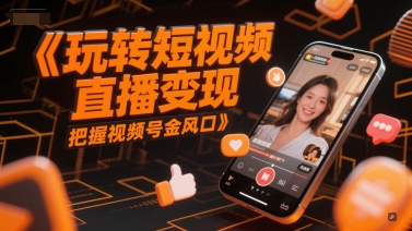 玩转短视频直播变现，把握视频号金风口-泱泱学习社