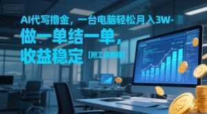 AI代写撸金，一台电脑轻松月入1-3W，做一单结一单，收益稳定【附工具教程】-泱泱学习社