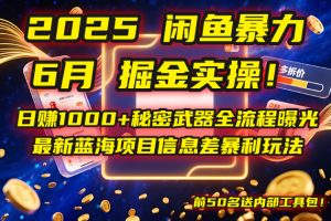 2025闲鱼暴力掘金实操！日赚1000+秘密武器全流程曝光，最新蓝海项目信...-泱泱学习社