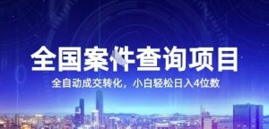 全国案JIAN查询项目，利用人性挣钱，全自动转化，一单利润15，小白轻松日入4位数【揭秘】-泱泱学习社
