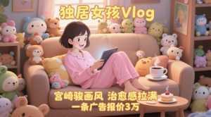 单个账号涨粉71W！用AI制作独居女孩Vlog，宫崎骏画风，治愈感拉满，一条广告报价3W-泱泱学习社