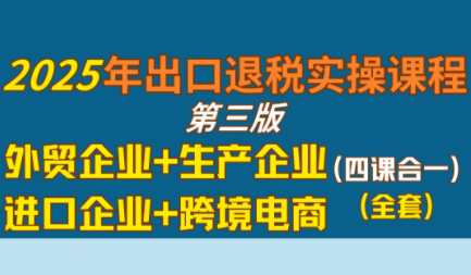 崔sir·出口退税实操-外贸企业+生产企业+跨境电商+进口企业(四课合一)-泱泱学习社