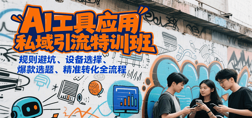 AI工具应用私域引流特训班，规则避坑、设备选择、爆款选题、精准转化全流程-泱泱学习社