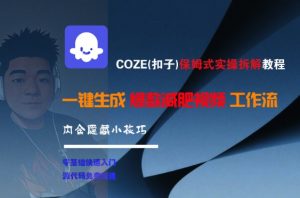 COZE(扣子)保姆式实操拆解教程，一键生成爆款减肥视频工作流，批量产出高质量视频-泱泱学习社