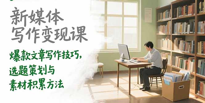 新媒体写作变现课，爆款文章写作技巧，选题策划与素材积累方法-泱泱学习社