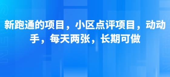新跑通的项目，小区点评项目，动动手，每天两张，长期可做-泱泱学习社