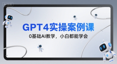 GPT4实操案例课，0基础AI教学，小白都能学会-泱泱学习社